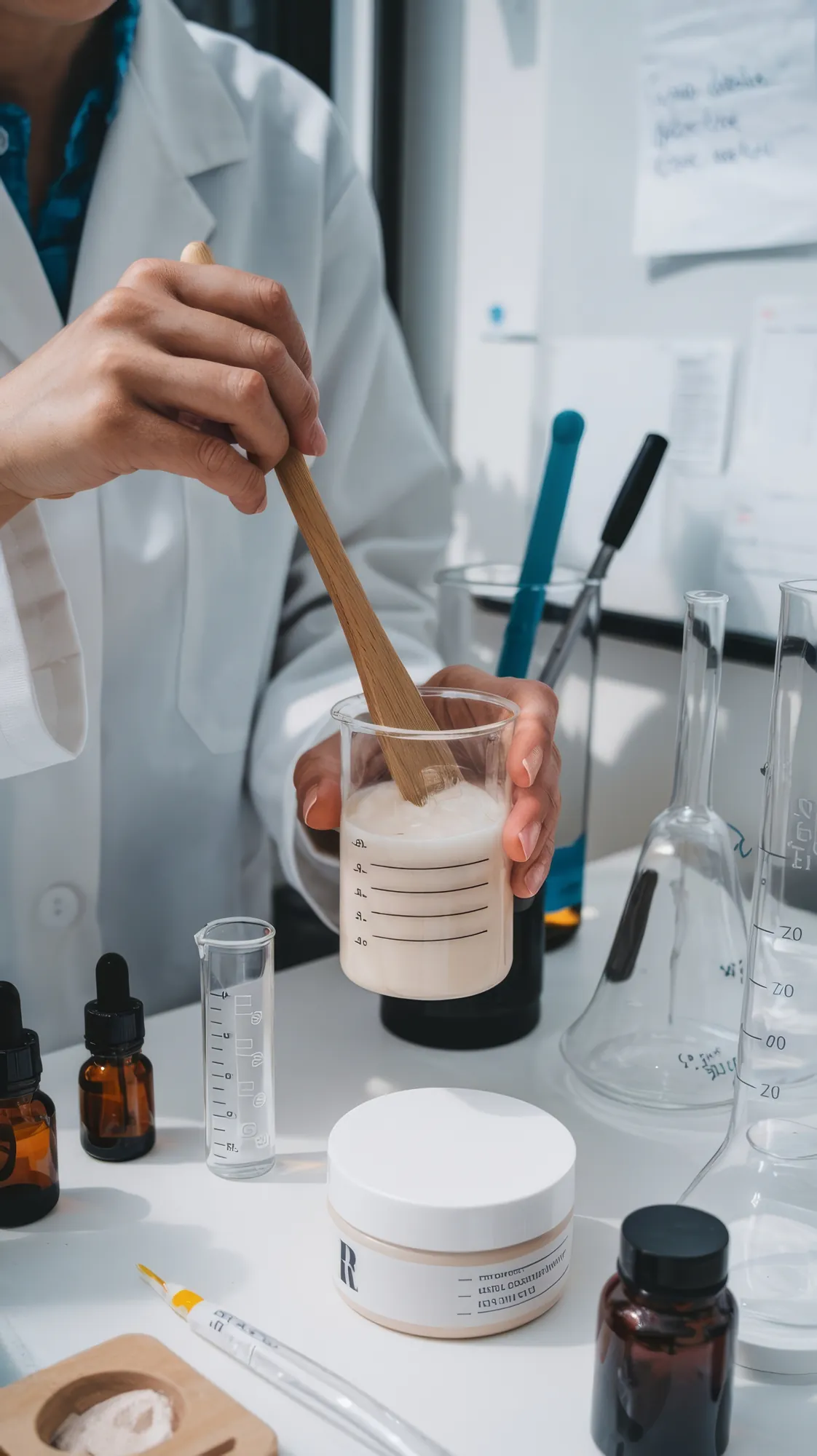 Scientist mixing a formulation in the laboratory